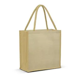 Monza Laminated Juco Tote Bag with Padded Cotton Handles
