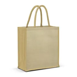 Lanza Laminated Juco Tote Bag with Padded Cotton Handles