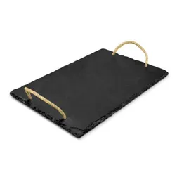 Natural Slate Serving Board with Hemp Rope Handles