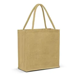 Monza Laminated Jute Tote with Padded Cotton Handles