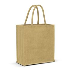 Lanza Large Laminated Jute Tote with Padded Cotton Handles