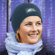 Nebraska Cable Knit Acrylic Beanie with Leather Look Patch
