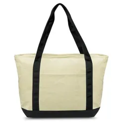 Large Calico Cooler Tote Bag with Screen Print