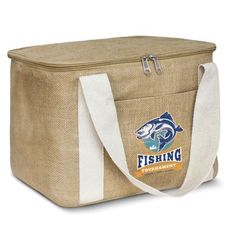 Natural Jute Insulated Lunch Tote with Logo