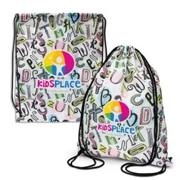 Akron Polyester Drawstring Backpack with Metal Eyelets