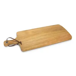 Villa Acacia Wood Serving Board with Leather Strap