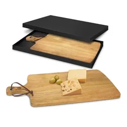 Acacia Wood Serving Board with Leather Strap