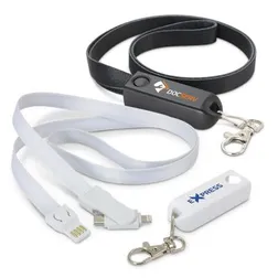 116103 Artex 3 In 1 Promotional Phone Charging Cable Lanyards