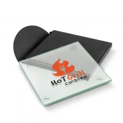 Square Glass Coaster with Polyurethane Base Pads