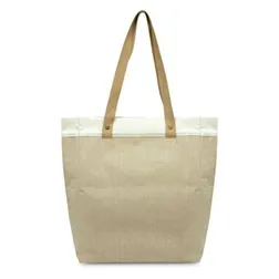 Marley Laminated Juco Tote Bag with Brass Rivets