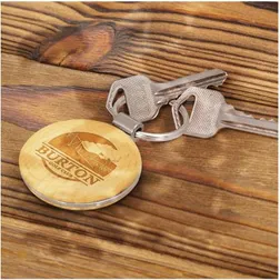 116583 Echo Round Wooden Branded Plastic Keytags