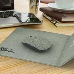 116768 Greystone Branded Wireless Charging Mouse Pads