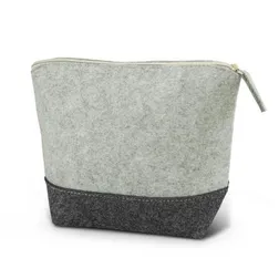 Cassini Two Tone Poly Felt Cosmetic Travel Bag