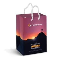 116934 Full Colour Small Laminated Promo Paper Bags With Rope Handle (13.3cm x 21cm x 8.2cm)