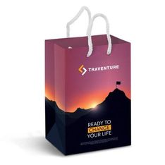 Small Gloss Laminated Paper Carry Bag with Rope Handles