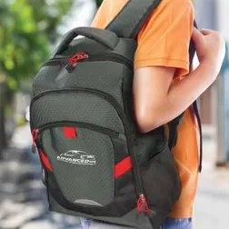 Two Tone Patterned Polyester Backpacks With Laptop Sleeve