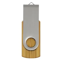 Helix Bamboo Swivel USB Flash Drive 4GB