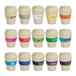 Express Cup Classic Natural Rice Husk Fibre Takeaway Cup