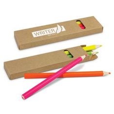 Hexagonal Wooden Highlighter Pencils Four Color Set