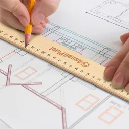 Beech Wood School Ruler With Black Ink Graduations