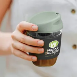 117372 350ml Nova Glass Custom Reusable Coffee Cups (Large)