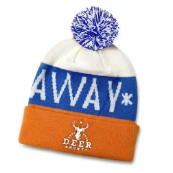 Acrylic Jacquard Knitted Beanie with Pompom