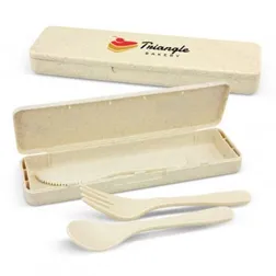 Wheat Straw Fibre Reusable Cutlery Set with Case