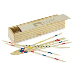 Bamboo Pick Up Sticks Game with Pine Wood Storage Box