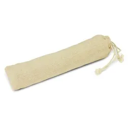 Bamboo Cutlery Set with Cotton Drawstring Pouch