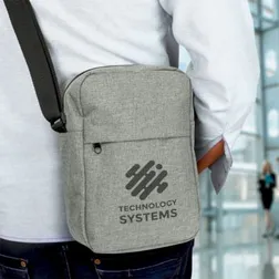 300D Polyester Heather Finish Travel Shoulder Bag