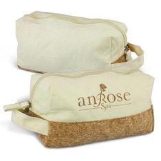 Oakridge Unbleached Cotton Canvas Toiletry Bag with Natural Cork Accent