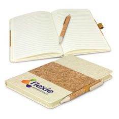 Ecosia Cork Cotton Hard Cover Lined Notebook with Eco Pen