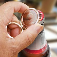 Engraved Shiny Chrome Finish Bottle Opener Keyring