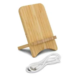 Bamboo Wireless Charging Stand with Phone Holder