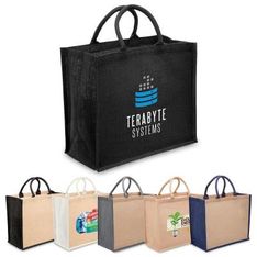 Eco Jute Wide Gusset Tote With Cotton Rope Handles