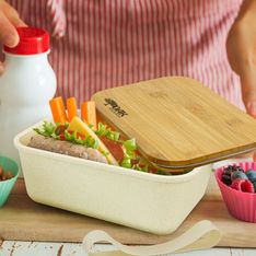 Wheat Straw Polypropylene Lunch Box Bamboo Lid