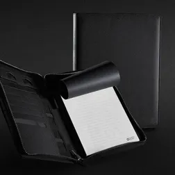Italian PU A5 Zippered Portfolio Notepad