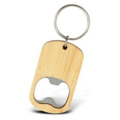 Malta Rubberwood Bottle Opener Keyring with Laser Engraving