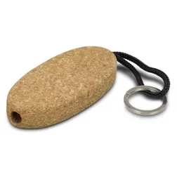 Natural Cork Floating Keyring with Woven Strap