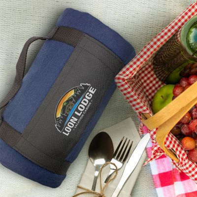 120062 Glasgow Fleece Branded Picnic Blankets With Strap