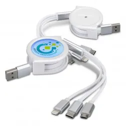Retractable Triple Connector Cable Type-C Micro-B Lightning