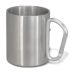Carabiner Handle Stainless Steel Coffee Mug 300ml