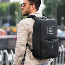 Recycled RPET Anti Theft Backpack With Convertible Capacity