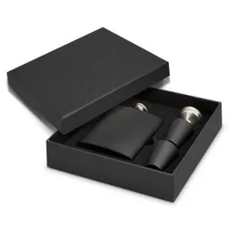 Dalmore Stainless Steel Hip Flask Gift Set with Shot Glasses