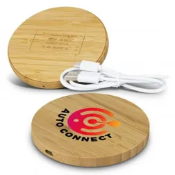 Bamboo Wireless Charger with Engraved Branding