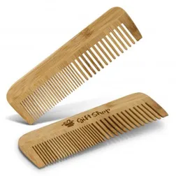 Eco Friendly Bamboo Hair Combs With Engraved Branding