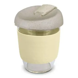 Stellar Natura Borosilicate Glass Travel Cup with Wheat Straw Lid