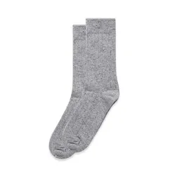 Speckle Grey Wool Blend Ribbed Crew Socks Two Pair Pack