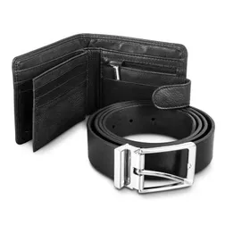 Pierre Cardin Genuine Italian Leather RFID Wallet Belt Gift Set