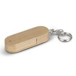8GB Maple Wood Swivel Flash Drive with Keyring